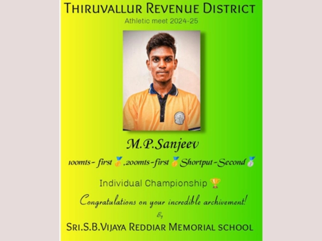 Students win and celebrate individual championships proudly during zonal day competitions in Avadi.