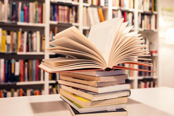 Students studying and researching in the spacious, well-stocked SBVR School library, Avadi, Chennai