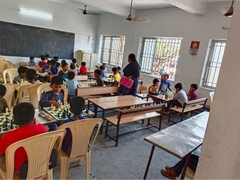 SBVR School students actively compete in a school-class chess tournament showcasing their skills.